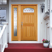 Prima tempered glass inserts entrance wood door