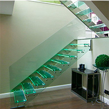 Prevailing Prefabricated Invisible Stringer Floating Staircase With Whole Safety Glass Design 
