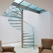 American Hot Sale Prefabricated Clear Tinted Laminated Tempered Glass Spiral Stairs Design