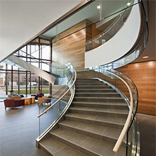 Classic Elegant European-Style Stainless Steel Curved Staircase PRIMA Granite Stairs Design