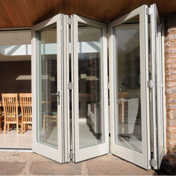 Exterior aluminum profile tempered glass bifold door