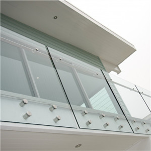 Balcony Glass Frameless Wall Mount Glass Railing With Patch Fitting Design